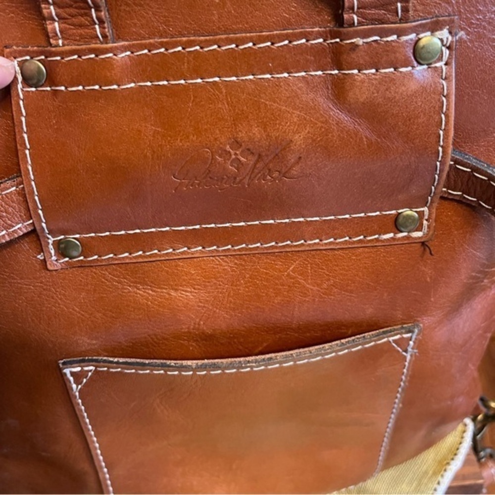 Patricia Nash Backpack Luzille Leather Convertible Tote Purse camel brown - Picture 5 of 16